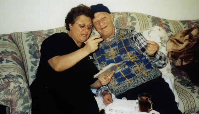 Mehrnaz and Baba Jun in November 2000
